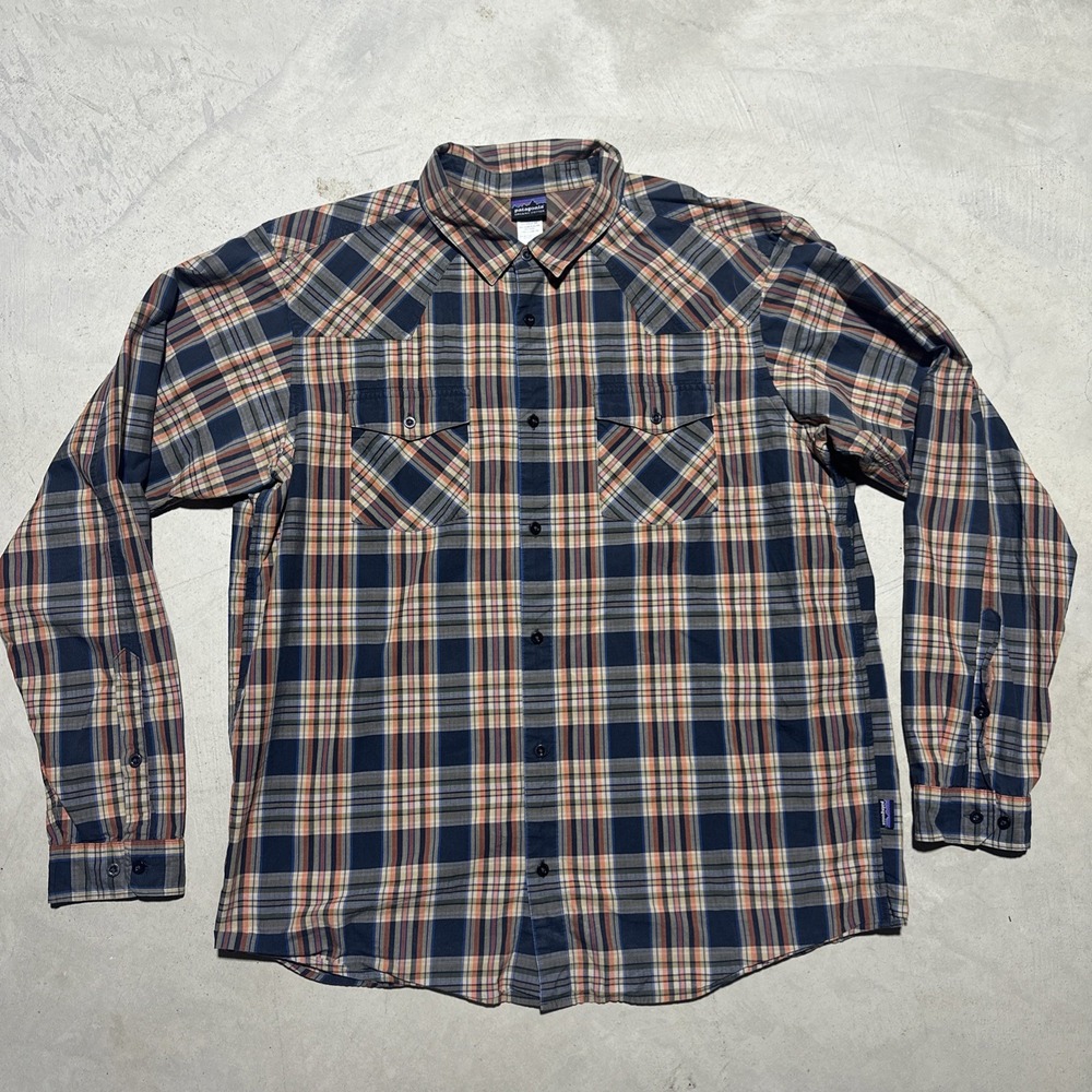 Patagonia Shirt Men's SZ XL Plaid Long Sleeve Organic Cotton Button Up Western